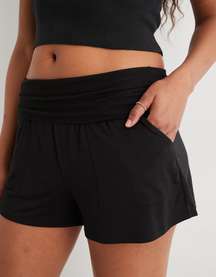 Real Soft Foldover Boxer Short in Black