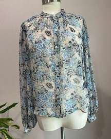 Veronica Beard Ashlynn Blouse in Floral Multi Blue