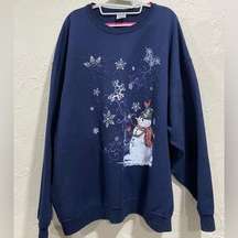 Vintage nublend Christmas snowman crewneck size 3XL