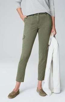 J.Jill Cargo Slim-leg Pant Mid Rise Olive Green Stretch Size 2 Petite