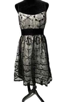 OC by OC (Oleg Cassini) Black Lace‎ Party Dress with Layered Underskirts Size 12