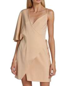 KIMBERLY GOLDSON NWT Laurel One-Shoulder Minidress in Bone. Size Small