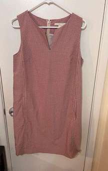 W BY WORTH PINK CHECKED SHIFT DRESS WOMENS SIZE 6