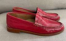 G.H. Bass & Co. Whitney Weejuns Penny Loafers Patent Red Flats Women’s Size 6.5