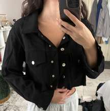 Black Denim Crop Jacket