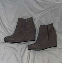 Grey Suede Heel Booties