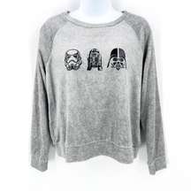 NEW Star Wars Metallic Silver Sweatshirt Pullover Top Darth Vader Storm Trooper