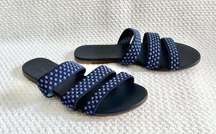 Rothy's The Triple Band Slides Sandasl Cobalt Navy Women 7.5 Textile Washable