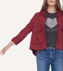 THE GREAT "the‎ Swingy Army' Jacket in Rose Red Fits Oversized Large Retail $395