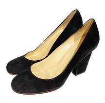 Kate Spade Size 10B Black Suede Leather Round Toe Square Heel Shoes