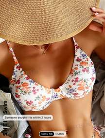 Floral Printed Bikini Top