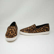 Birdies The Swift Cheetah Leopard Animal Print Calf Hair Slip On Flat Sneakers 8
