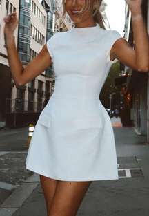 White A Line Mini Dress