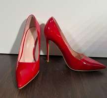 Red Pointed-Toe Pumps