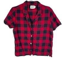 Pact Red And Black Buffalo Check Fireside Flannel Button Down Pajama Top