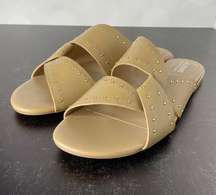 ALFANI Women’s Danicah Studded Flat Sandals Nude Sz 9.5
