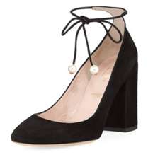 gena suede ankle-tie pump