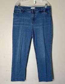 J Jill Womens Tried True Straight Leg Jeans 16P Blue Medium Wash