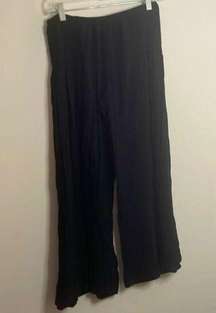 Black Gauzy Beachy Boho Palazzo Gaucho Flared Pants