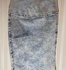 Encore Jean High Waisted Acid Wash Denim Jean Skirt size S