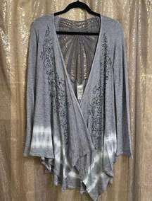 Gray Long Sleeve Rhinestone Sweater M/L