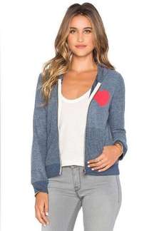 CHASER Revolve Champagne Lover Full Zip Hooded Jacket M Blue Red Heart Pockets