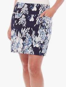 S.C. & Co Pull-on Blue Floral Skort