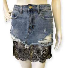 Denim Lace Skirt