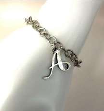 James Avery Sterling silver A monogram bracelet