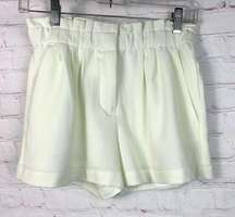 Dynamite off white textured flowy gathered elasticized waist shorts Size XS