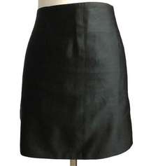 VINTAGE Italian Mini Skirt Satin Black Lightweight Zipper Closure Medium