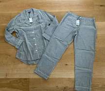 Steven Alan Boyfriend PJ Top & Pants Set in Gray Melange