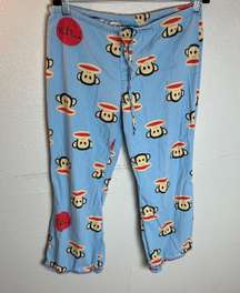 gintagw Y2K blue monkey cropped pajama bottoms