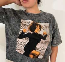 NEW WHITNEY HOUSTON VINTAGE CROP TOP T-SHIRT SZ MEDIUM M