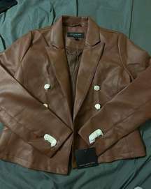 Marc  new York Leather blazer / chocolate / small NWT