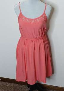 H&M pink floral lace mini dress size medium