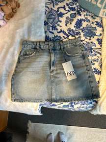 Blue Mini Denim Skirt