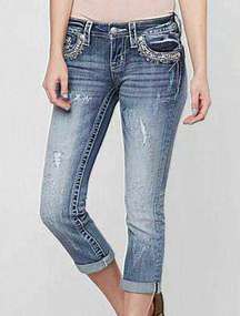 Miss Me Signature  Cropped Jeans‎ Women’s Stretch Size 29