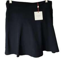 RAFAELLA LADIES RESORT WEAR LINED SIDE ZIP SOLID BLACK SKORT NWT 8