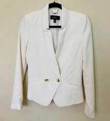 MANGO white blazer gold buttons size XXS