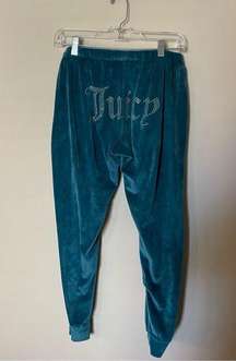 Teal Velour Y2K Sweatpants Joggers Loungewear