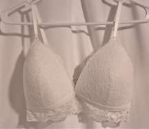 32D/E Cream Molded Lace Bralette Adjustable DD Longline Soft Moulded Cup New Look