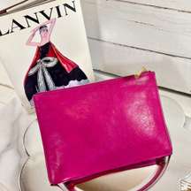 Lanvin Snake Printed Calfskin Leather Pouch