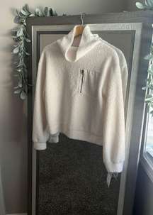 White Sherpa cowl neck