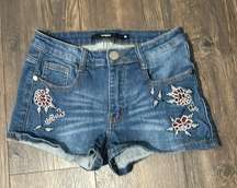 Harper Embroidered Denim Shorts