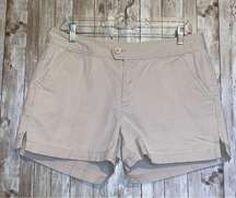 Women's Calvin Klein Jeans Chino Khaki Tan Brown Cotton Shorts Size 10