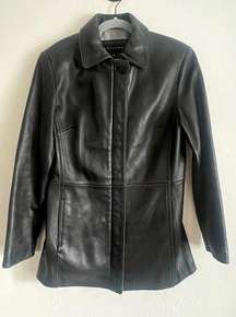 Super soft black leather Gallery jacket Size S