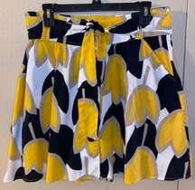 Speechless Black, White, & Yellow Floral A-line Midi - size 5