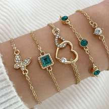 5-Piece Romantic Heart Infinity Bracelet Set