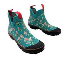 Bogs Harper Fruit Ankle Rain Boots Blue Strawberries